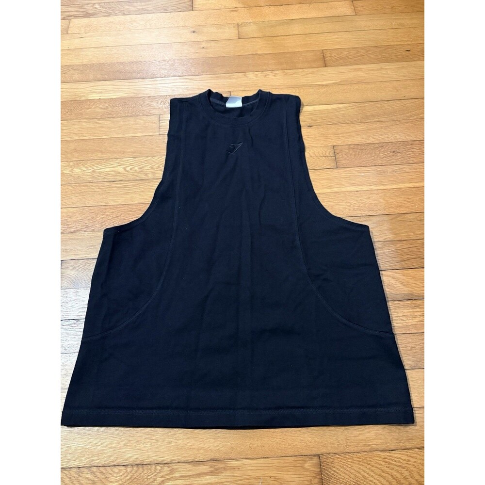 Gymshark Size M Mens Sleeveless Training Muscle Tank Top Shirt Logo Active Black